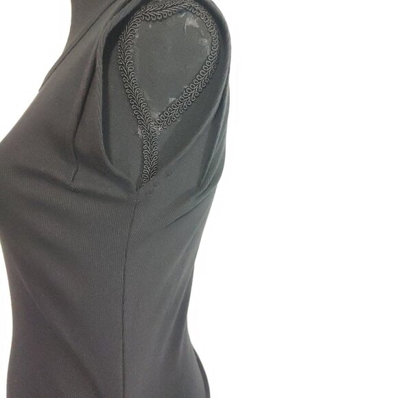 Michael Stars Sleeveless Ruched  Dress Bodycon Maxi Small Black - Picture 5 of 9